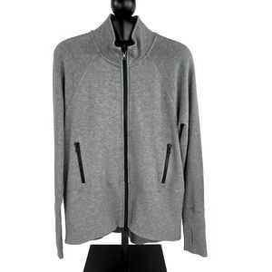 CAbi Full Zip Athletic Jacket Womens M Gray Thick Fabric Sports Sweater Stretchy